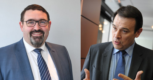 Left: Paul Brettnacher, CMO of Automotive and Packaging for ArcelorMittal Europe – Flat Products / Right: Jean-Luc Thirion, head of ArcelorMittal’s Global R&D for Flat Products